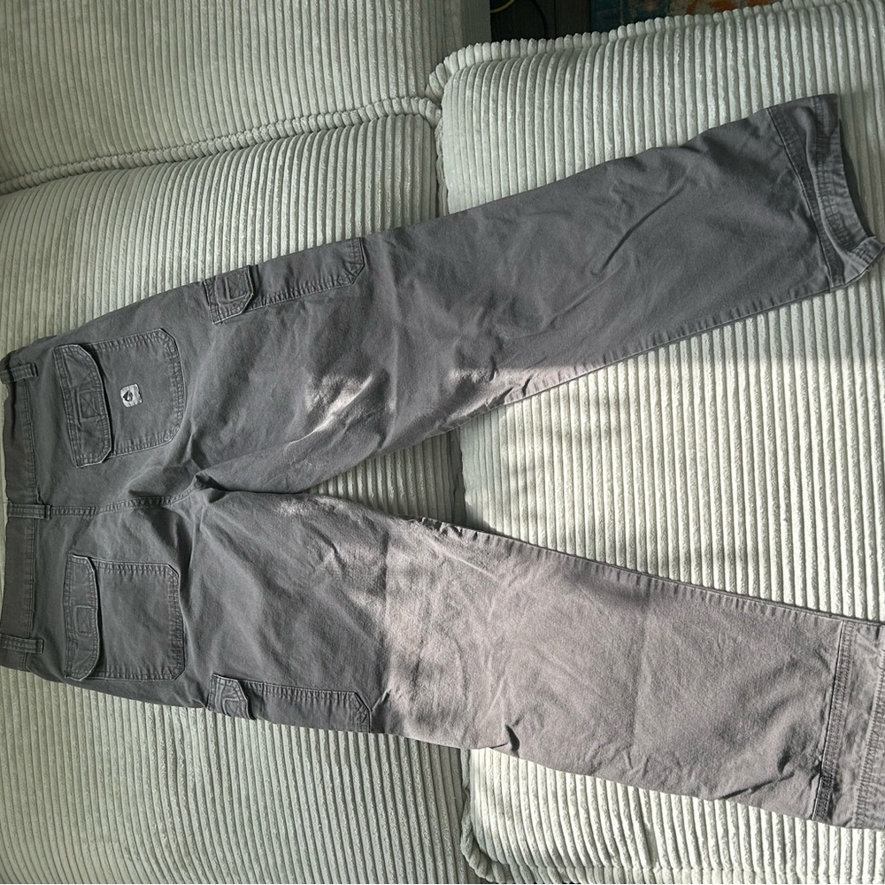Gray Cargo Pants with Relaxed Fit